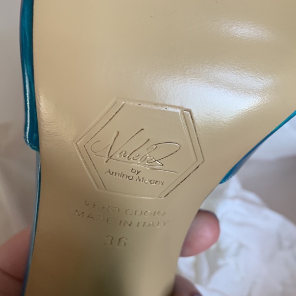 Nalebe Aurum 100mm Mule in Blue Iridescent size 36 - Picture 9 of 10